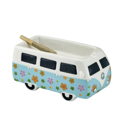 Vintage Hippie Bus Ceramic Ashtray | 5.25"