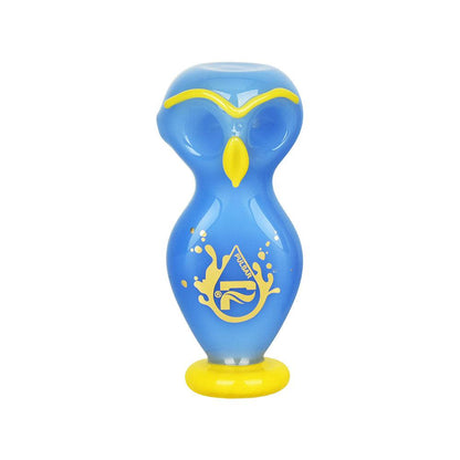 Pulsar Wise Owl Double Bowl Hand Pipe - 4"/Colors Vary