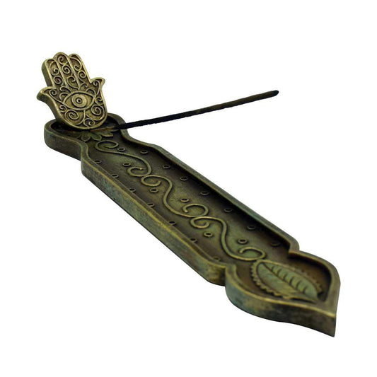 Hamsa Hand Incense Burner | Black & Gold