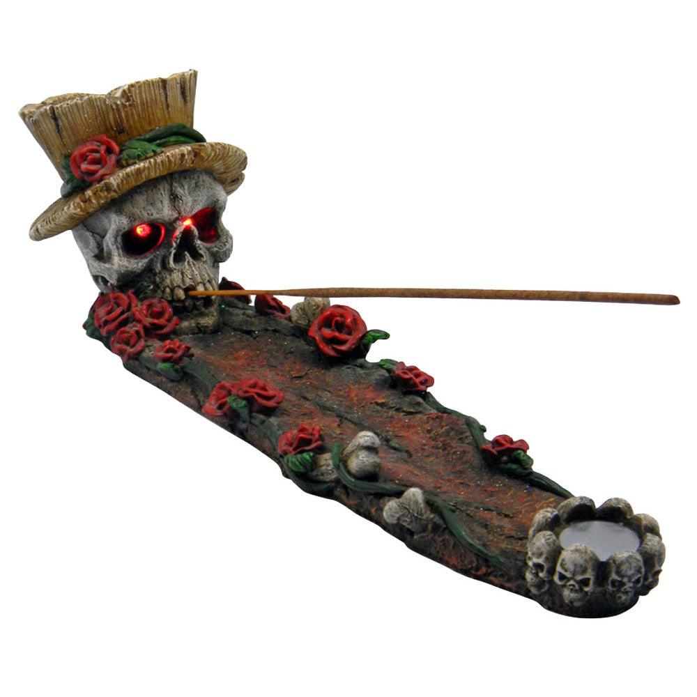 Skull w/ Roses Incense Burner