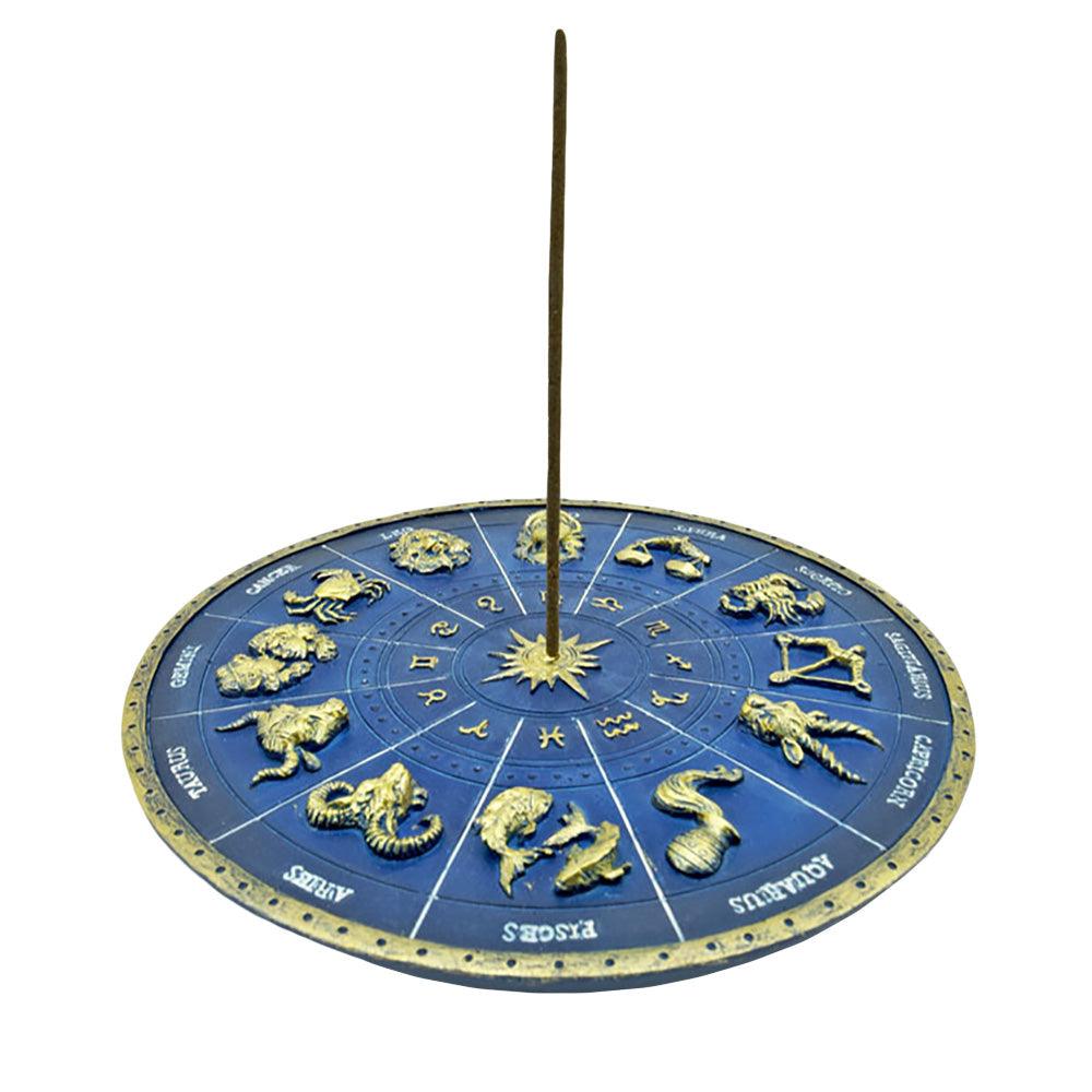 Round Starsign Zodiac Polyresin Incense Burner