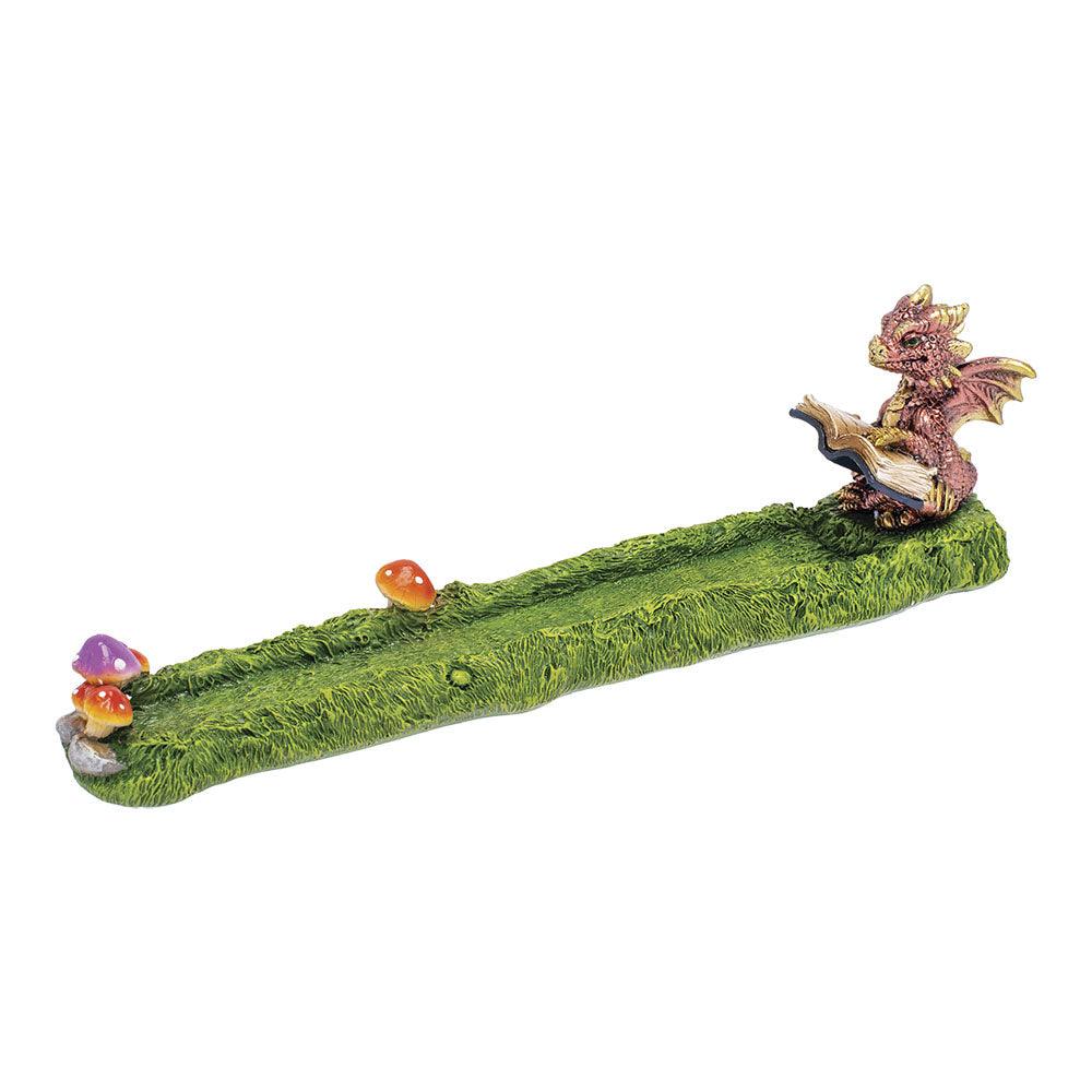 Fujima Reading Dragon Mushroom Incense Burner - 10.75"