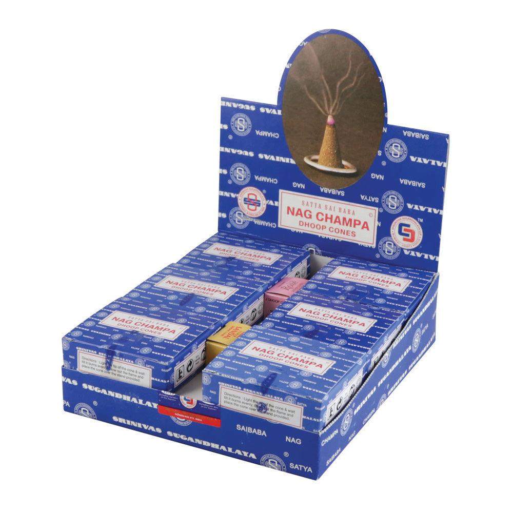 12PK DISPLAY - Satya Cone Incense - approx 12 cones per pack