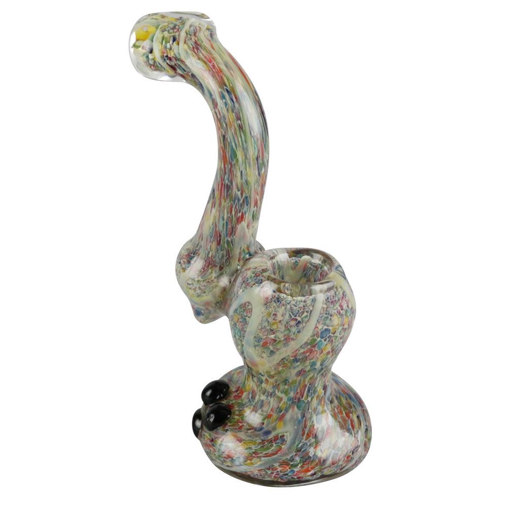 Rainbow Speckled Glass Bubbler Pipe