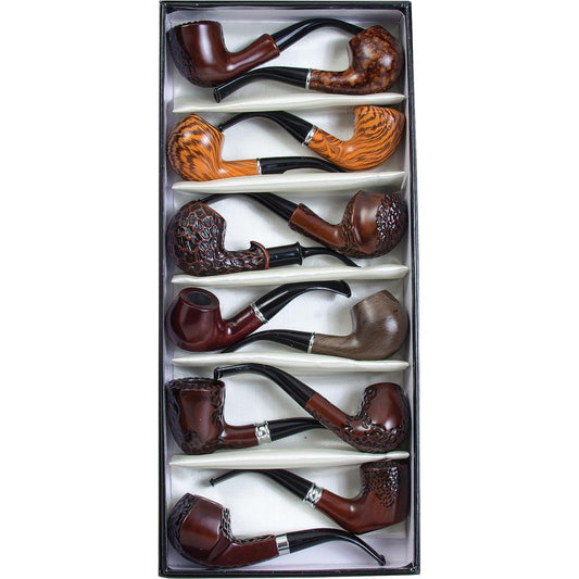 12PC BOX - Fujima Faux Wood Pipes - 6" / Assorted