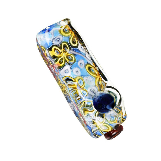 River Flowers Squared Glass Hand Pipe