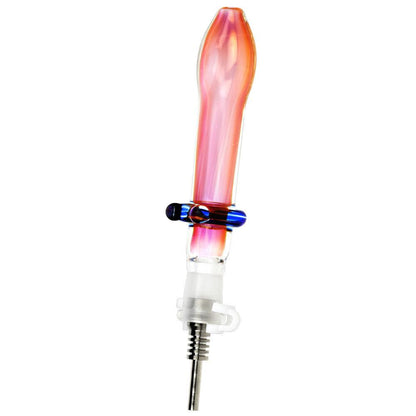 Fumed Glass Footed Honey Straw - 5.5"