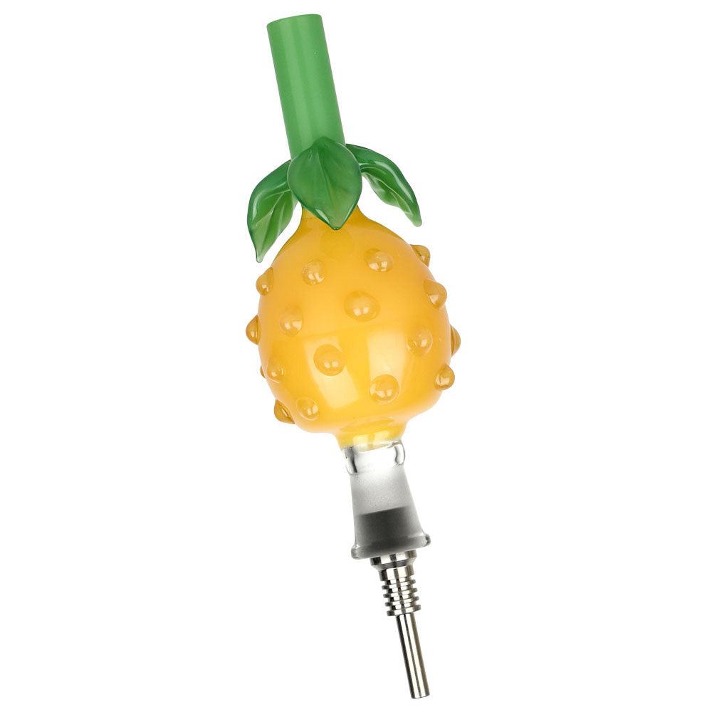 Perky Pineapple Glass Honey Straw w/ Titanium Tip - 6"