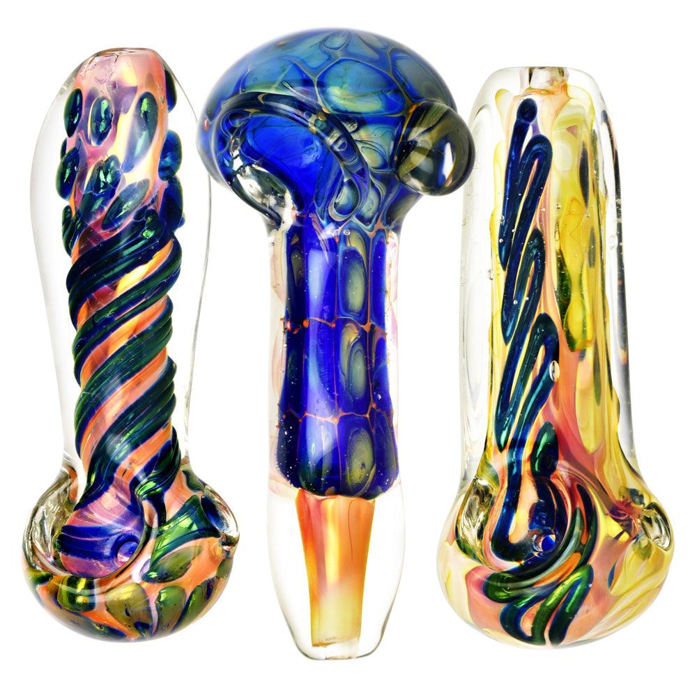 Metallic Fumed Glass Spoon Pipe- 3.75"