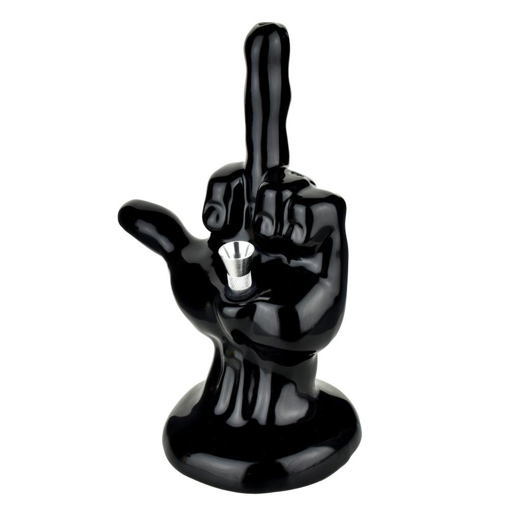 One-Fingered Salute Ceramic Bong