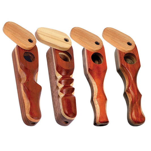 Padauk Wood Spoon Pipe w/ Swivel Lid