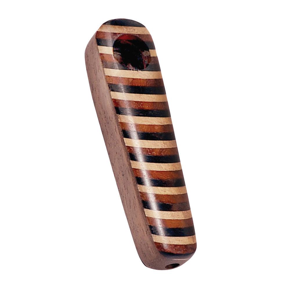 Striped Oblong Wood Pipe - 3.5" / Styles Vary