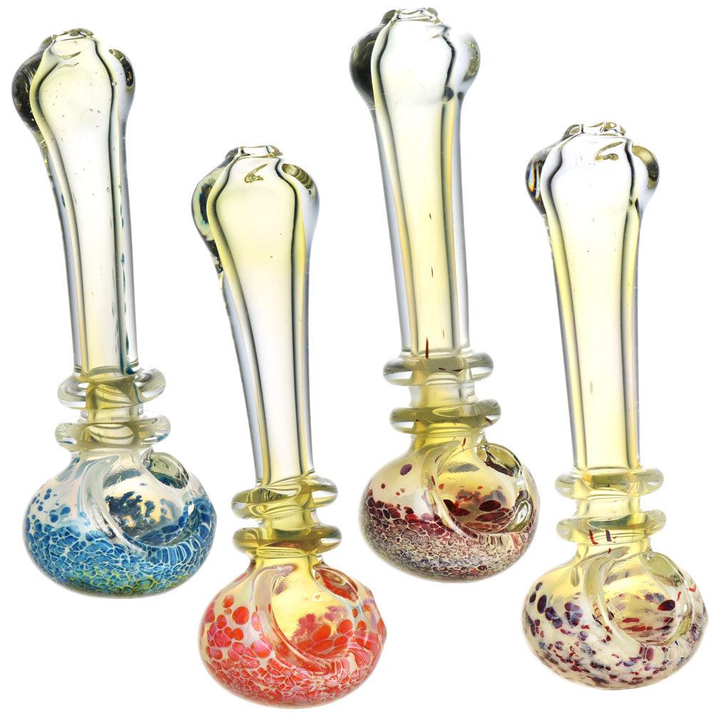 Fumed & Speckled Spoon Pipe - 4.5" / Colors Vary