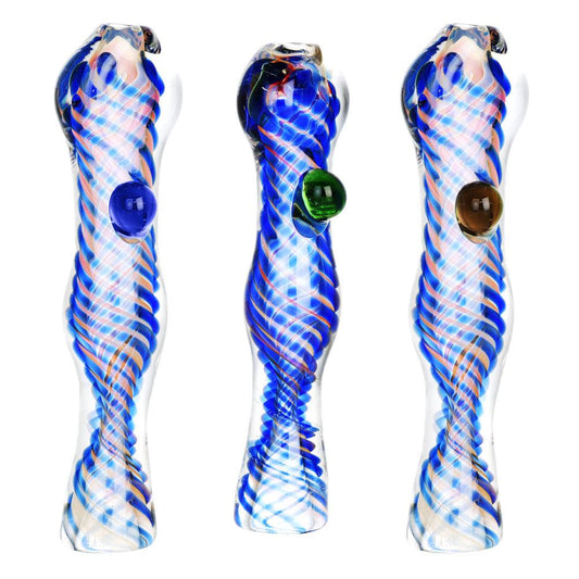 Dusk or Dawn Swirl Fumed Taster w/ Marble - 3.5"/Colors Vary