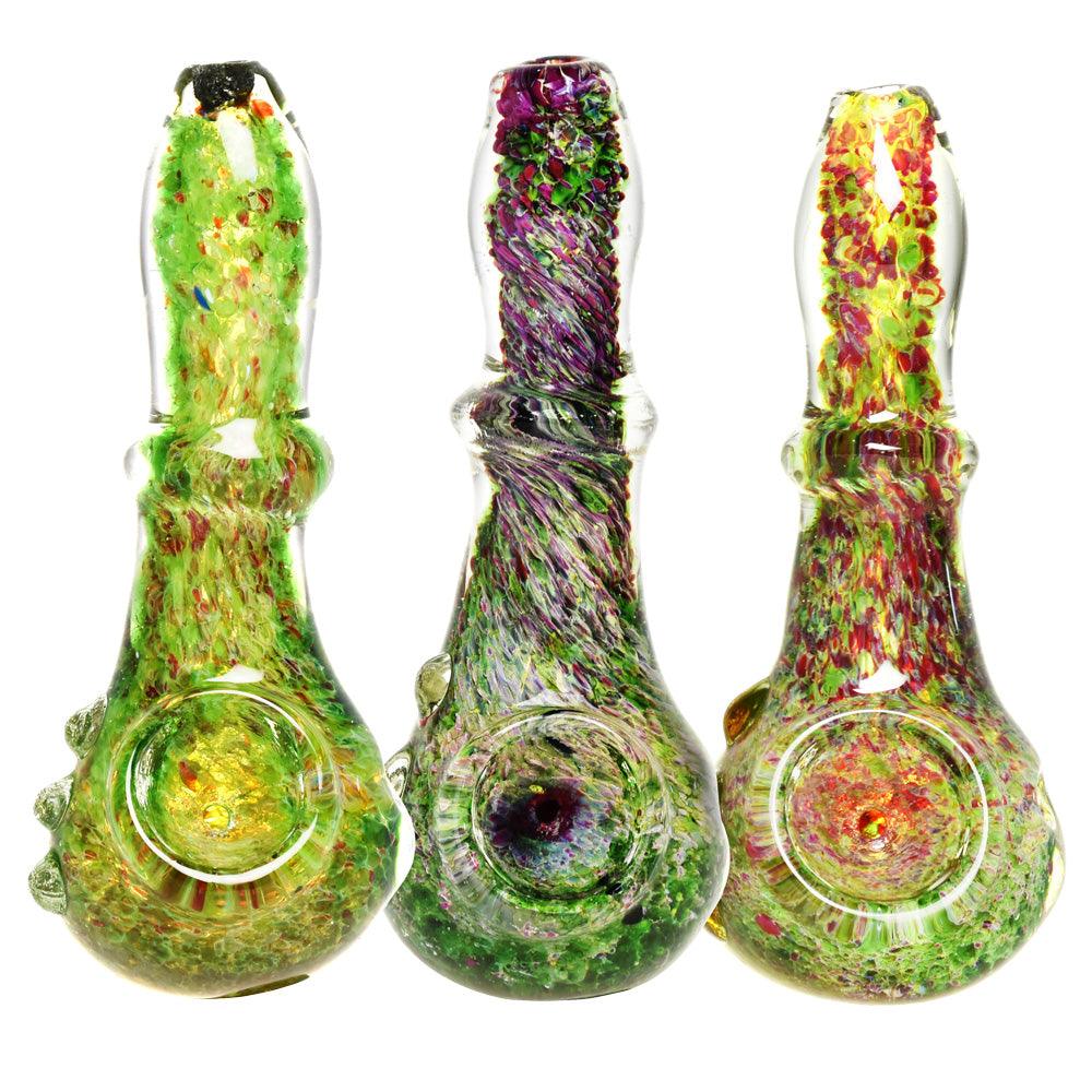 Swamp Bottom Fritted Hand Pipe w/ Marbles - 4.5"/Colors Vary