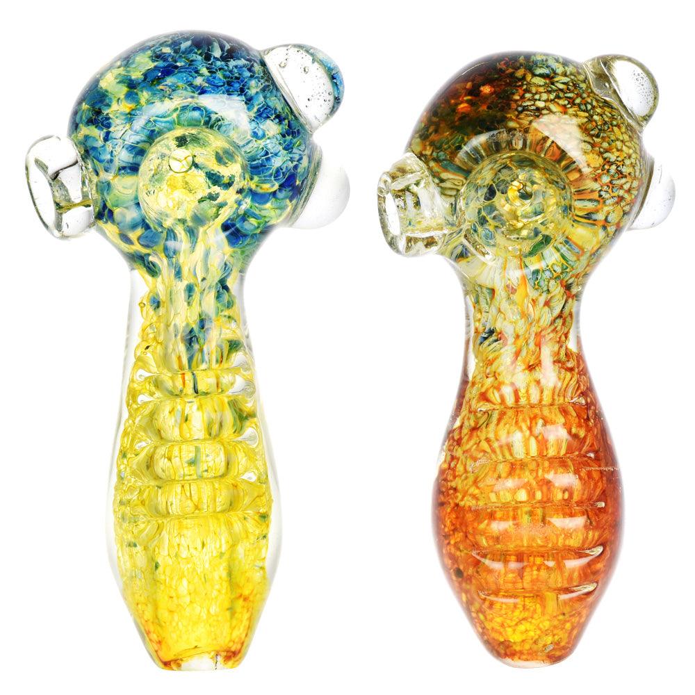 Grip Neck Oceans Reflection Glass Hand Pipe- 4.25"/Colors Vary