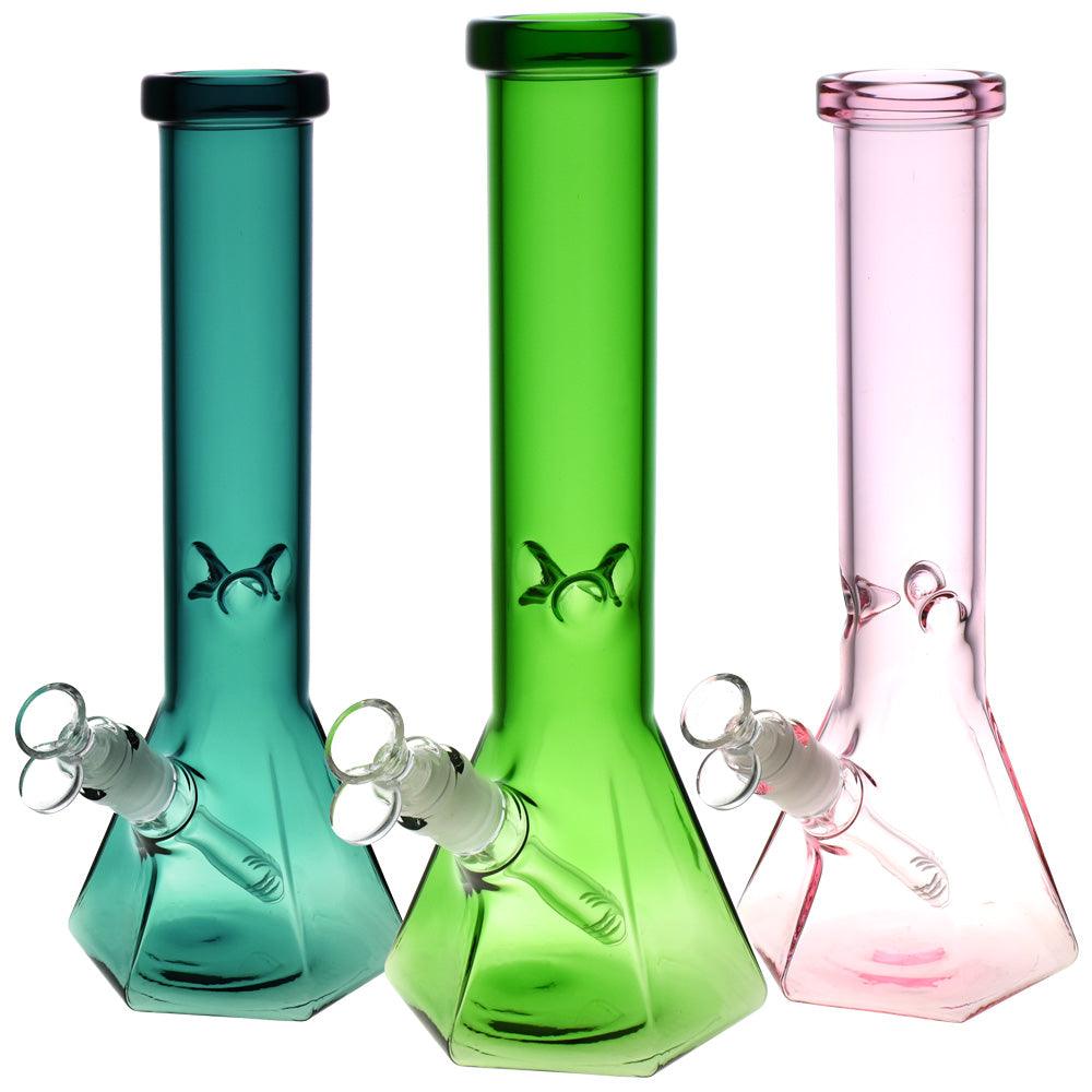 Hextasy Hexagonal Beaker Water Pipe - 12"/14mm F/Colors Vary