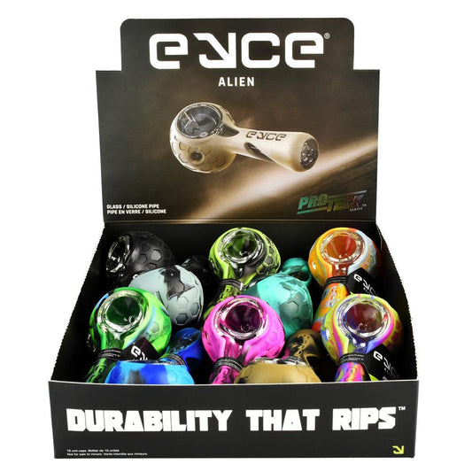 10PC DISPLAY - Eyce ProTeck Alien Spoon Pipe - 4.5" / Asst