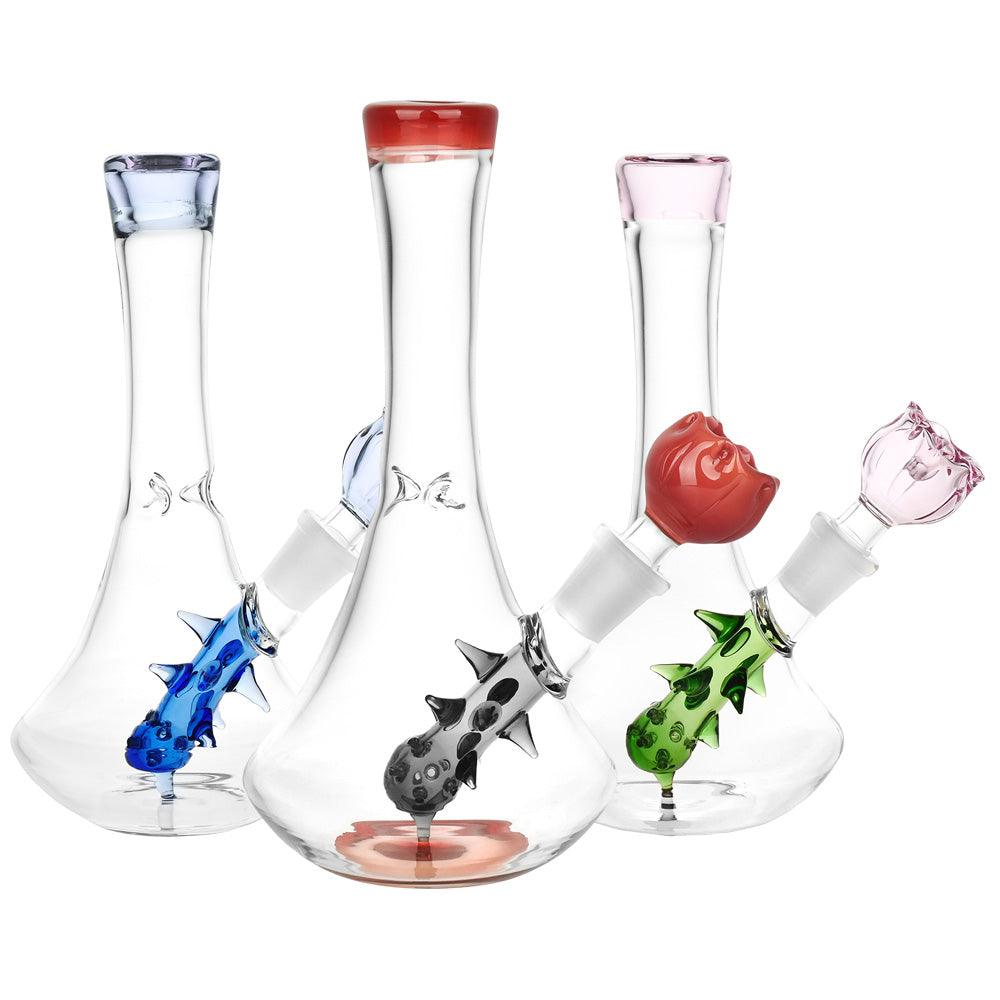 Radical Rose Beaker Water Pipe - 7"/14mm F/Colors Vary