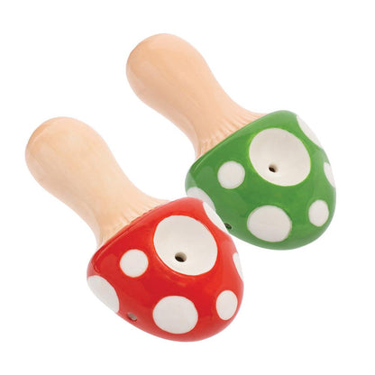 Wacky Bowlz Mushroom Ceramic Pipe | 3.5"