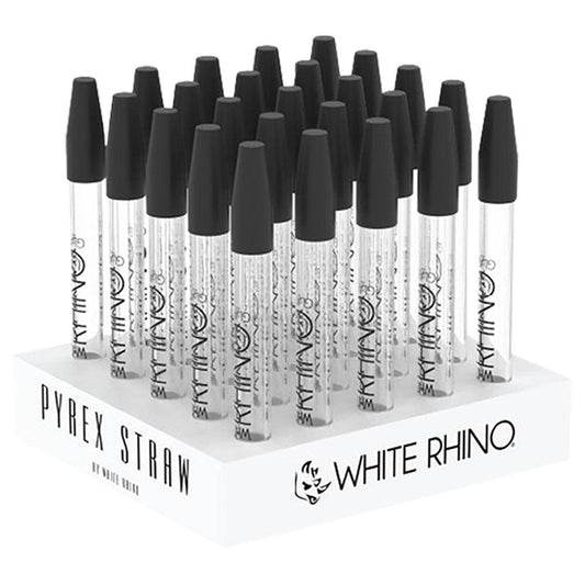 White Rhino Dab Straw w/ Silicone Cap | 5" | 25pc Display