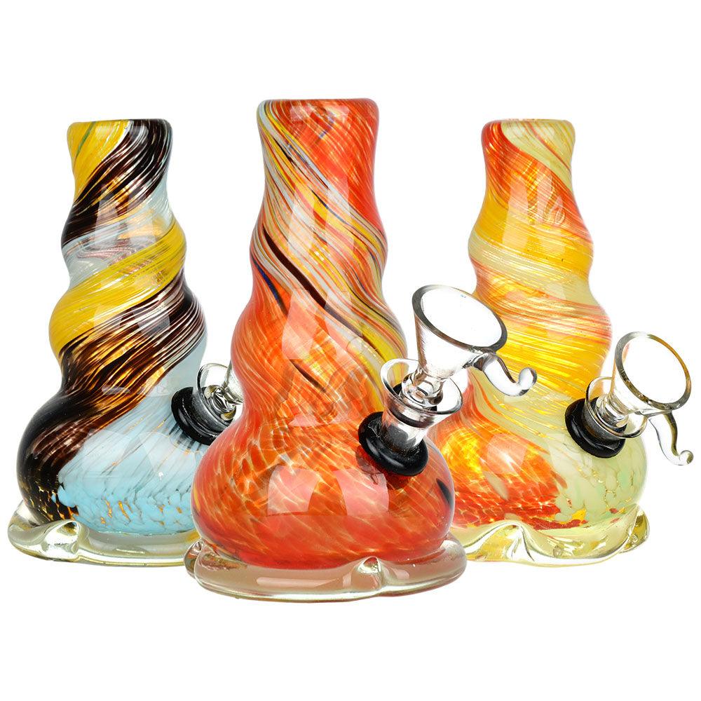 Retro Earth Tones Soft Glass Water Pipe - 5" / Colors Vary