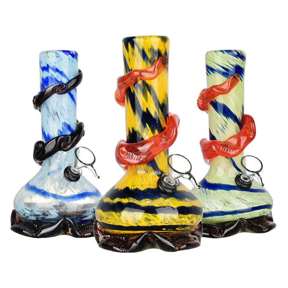 Resplendent Swirl Soft Glass Water Pipe - 8.25" / Colors Vary