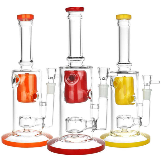 Jubilant Journey Glass Water Pipe - 9.75" / 14mm F / Colors Vary