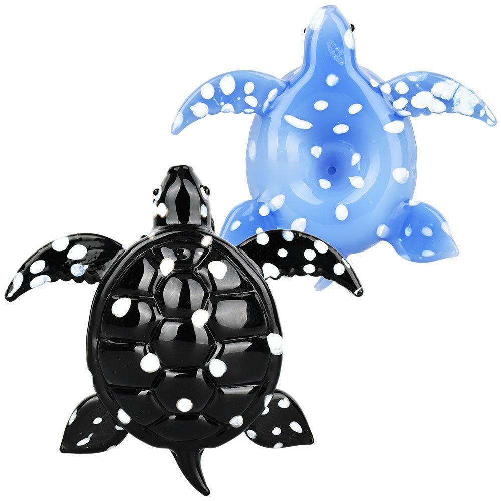 Serene Sea Turtle Glass Hand Pipe - 4" / Colors Vary