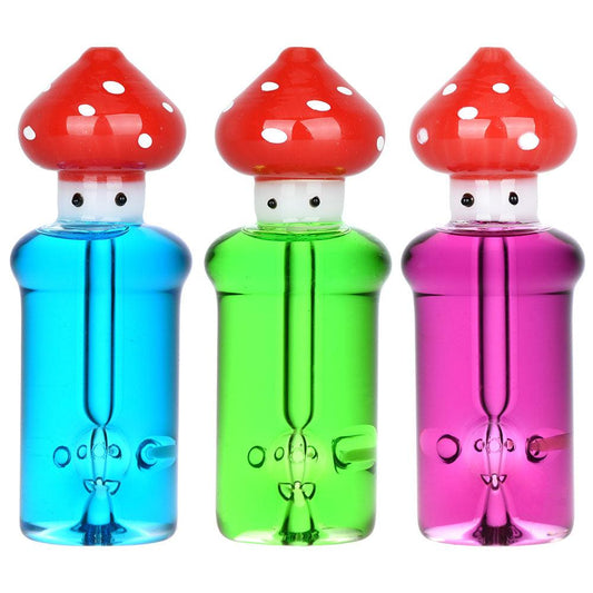 Peeking Shroom Glycerin Hand Pipe - 4.75" / Colors Vary