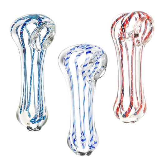 Small Striped Glass Pipe - 2.75" / Colors Vary