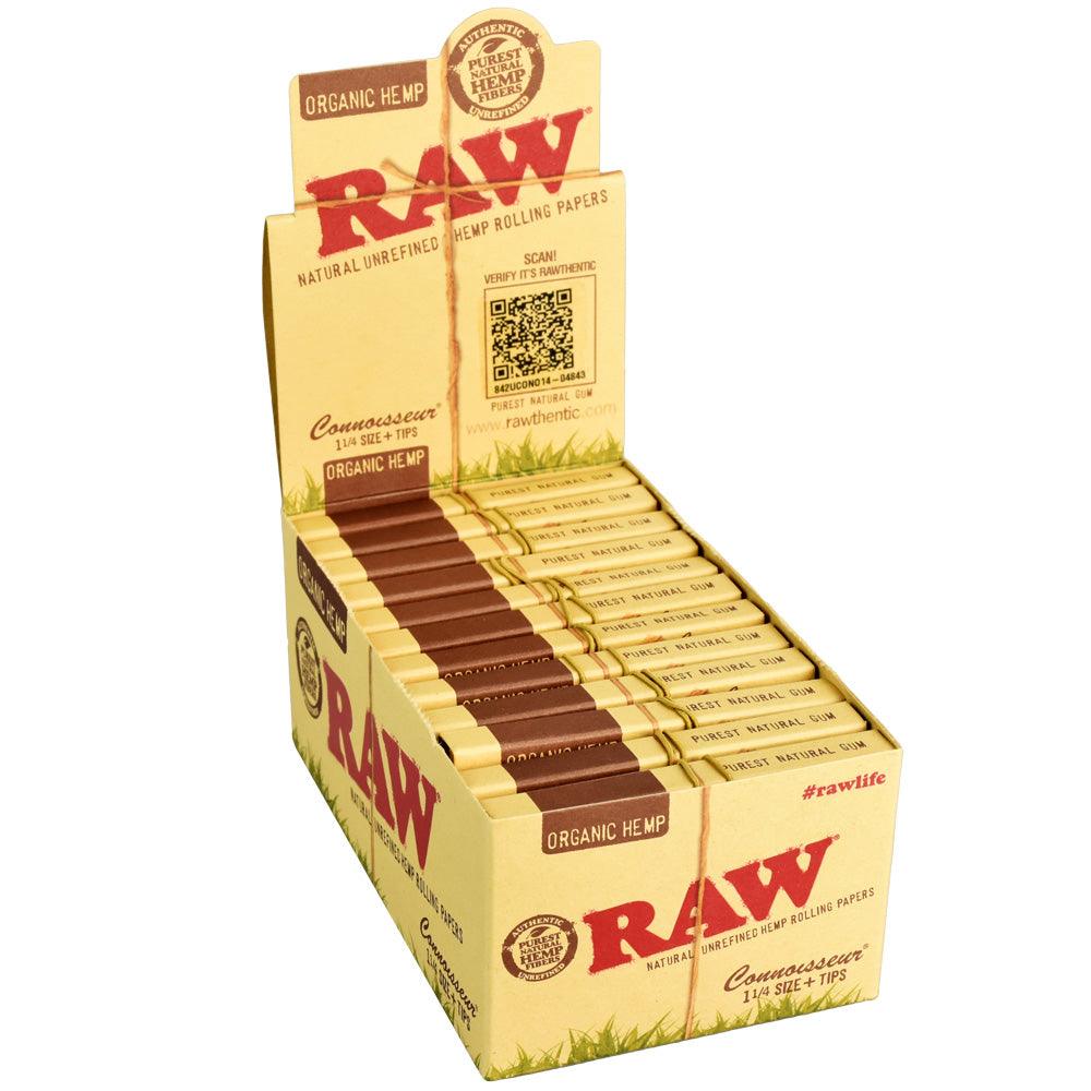 24pc Display-Raw Organic Hemp 1Â¼ Connoisseur Rolling Papers