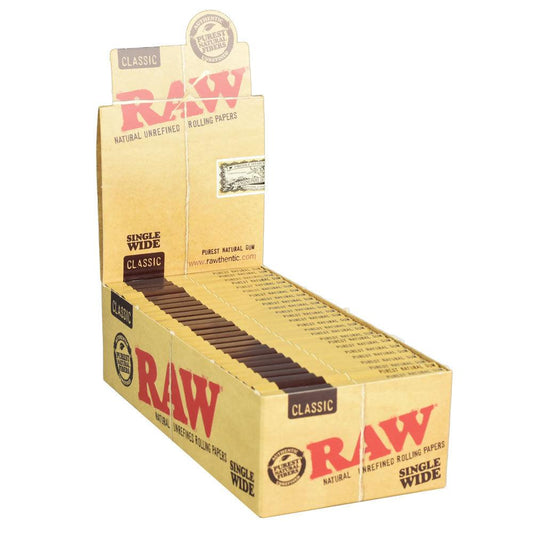 25pc Display-Raw Single Wide Rolling Papers