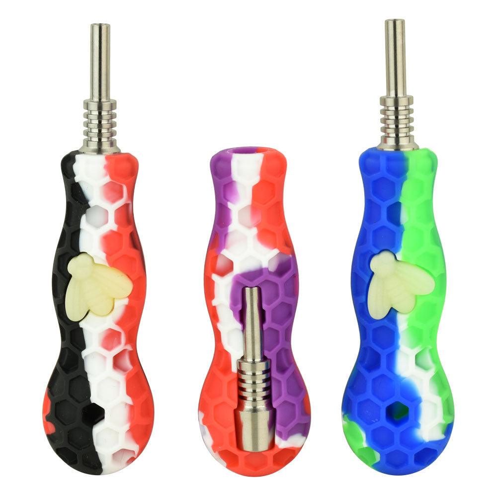 Glow Bee Silicone Vapor Straw Titanium Tip-4.25"/Colors Vary