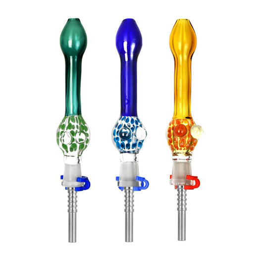 Confetti Bubble Dab Straw w/ Titanium Tip - 5" / Colors Vary