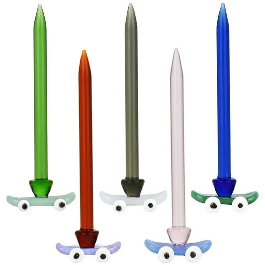 5PC SET - Skateboard Glass Dab Tool - 4" / Assorted Colors