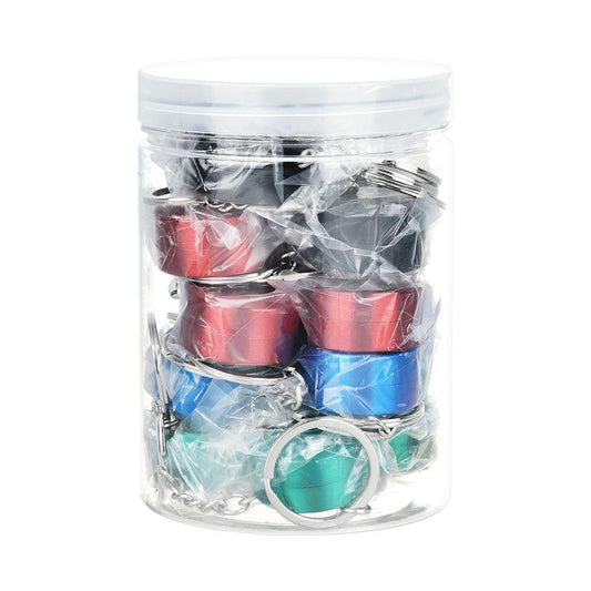 20PC Jar - Keychain Grinder - 1.25" / Assorted Colors