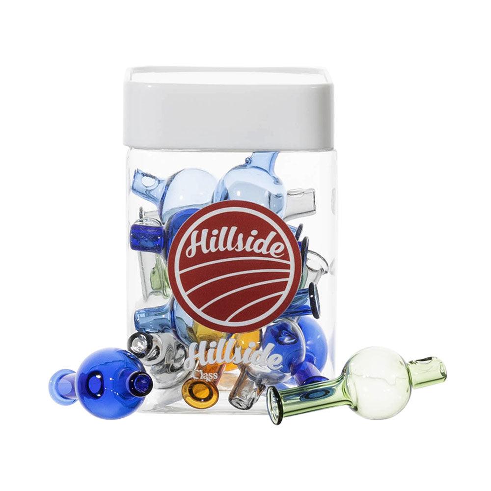 12PC JAR - Hillside Glass Bubble Carb Caps - 22mm / Asst Colors