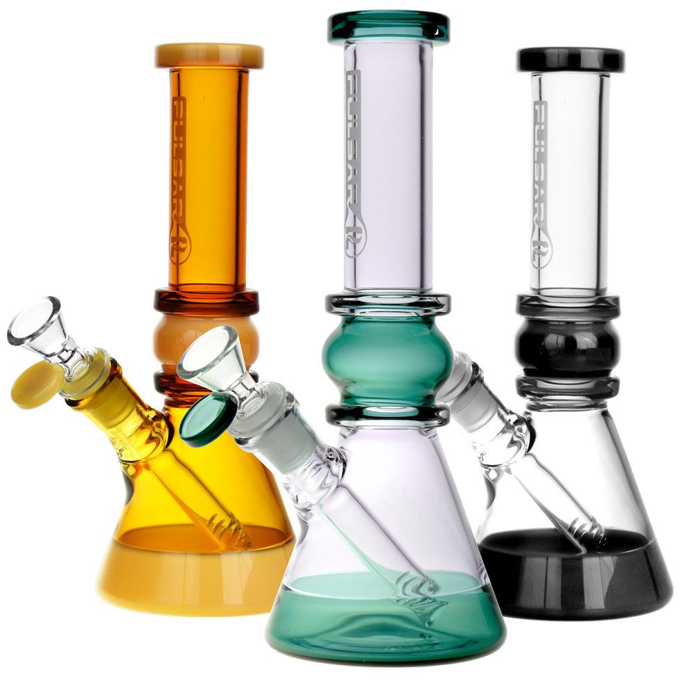 Pulsar High End Beaker Water Pipe- 9" / 14mm F / Colors Vary